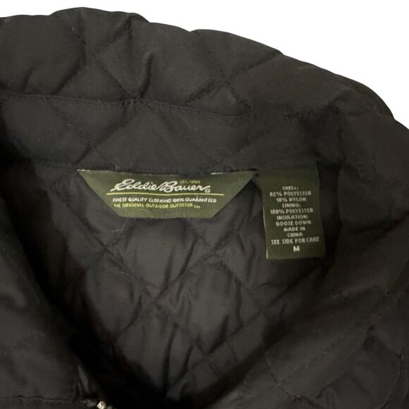 Eddie Bauer 650 Fill Power Premium Goose Down Black Jacket Women’s M Quilted - Picture 5 of 12